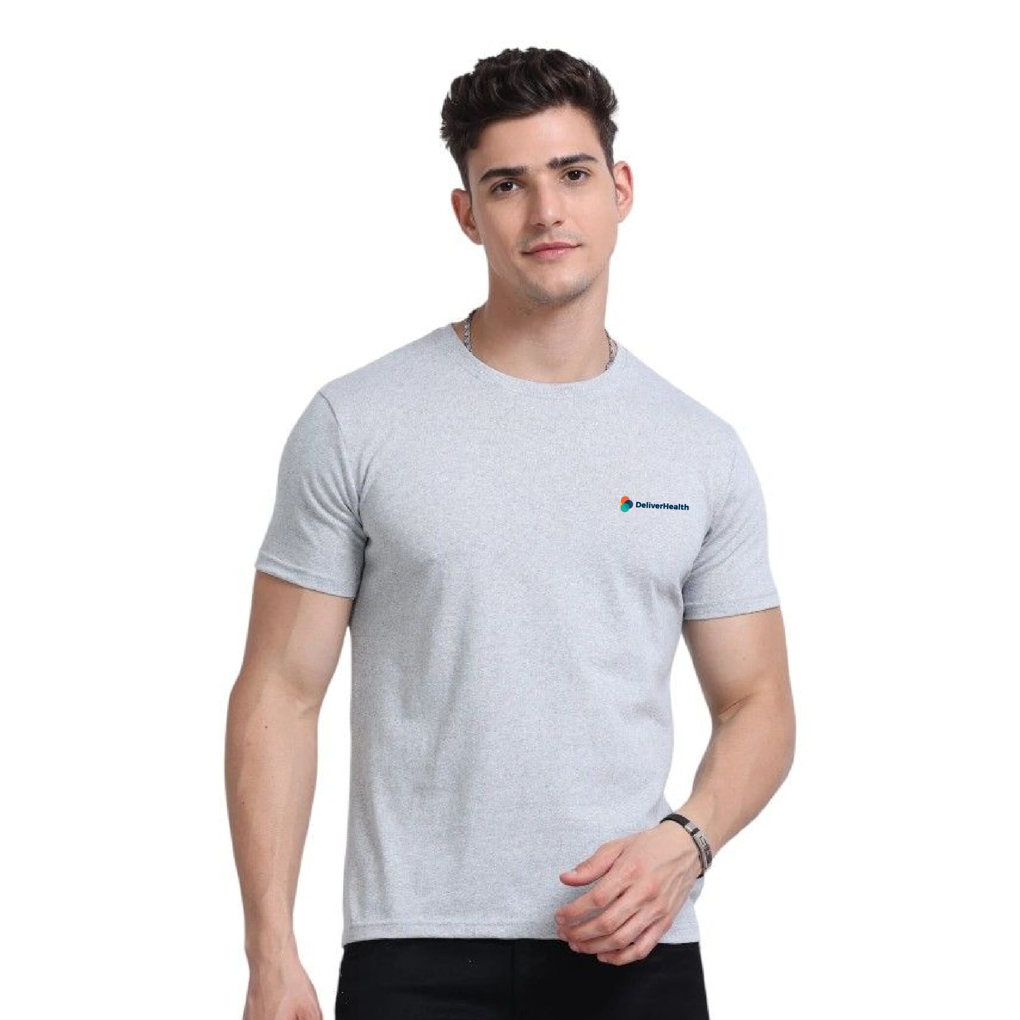 Greys&Blues Men's Eco Blend Round Neck T-Shirt- Grey Melange